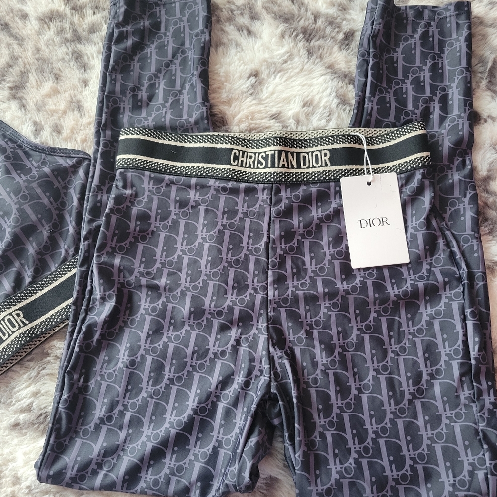 J a dior athletic matching set workout outfit legging sports bra